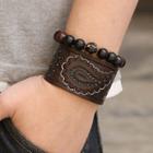 Genuine Leather Embossed Bracelet
