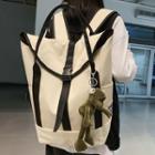 Contrast Trim Buckled Nylon Backpack