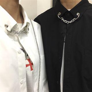 Chain-detailed Long Sleeve Shirt