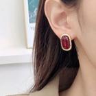 Acrylic Rectangle Earring 1 Pair - Bl0812 - Dark Coffee - One Size
