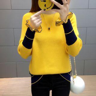 Long-sleeve Contrast Sweater