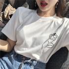 Print Round-neck Loose-fit Short-sleeve T-shirt