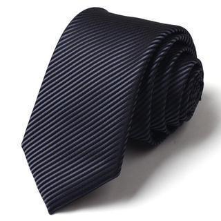 Striped Neck Tie Black - One Size