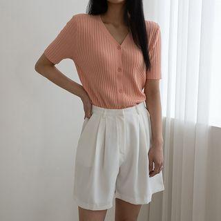 Basic Textured Ribbed Cardigan