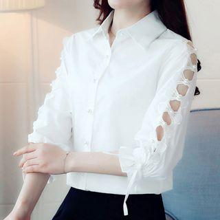 Lace Bow Chiffon Shirt