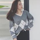 Argyle Sweater Gray - One Size