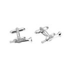 Fashion Simple Personality Trumpet Musical Instrument Cufflinks Silver - One Size