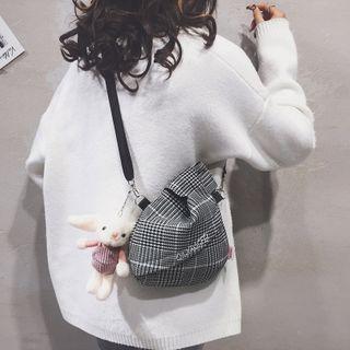 Plaid Cotton Bucket Bag