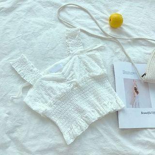 Wide-strap Smocked Top