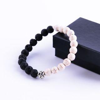 Two-tone Stone Bead Bracelet