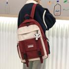 Panda Charm Two-tone Nylon Backpack