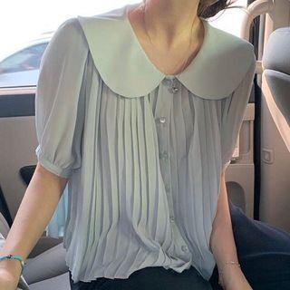 Puff-sleeve Pleated Shirt