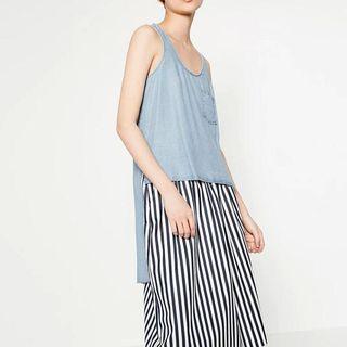 Dip-back Denim Tank Top
