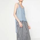 Dip-back Denim Tank Top