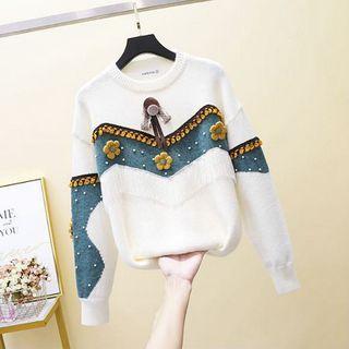 Floral Embellishment Sweater