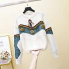 Floral Embellishment Sweater
