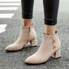 Block-heel Pointy Ankle Boots