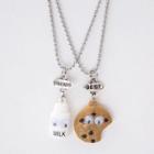 Couple Matching Set Of 2: Cookie & Milk Pendant Necklace As Shown In Figure - One Size
