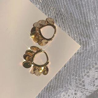 Fringed Hoop Earring 1 Pair - Gold - One Size