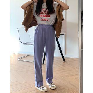 Elastic-waist Split Sports Pants