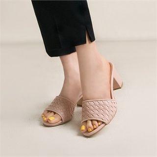Open-front Woven Pattern Mules