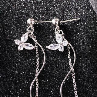 925 Sterling Silver Butterfly Earrings Butterfly Earrings - One Size