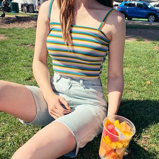 Strappy Striped Tube Top