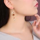 Retro Pearl Bead & Flower Dangle Earring