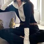 Two-tone Long-sleeve Zip Hoodie
