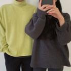 Couple Mock-neck Napped Top