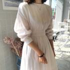 Seam-sleeve A-line Long Dress