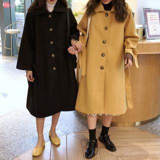 Tie Cuff Single-breasted Coat