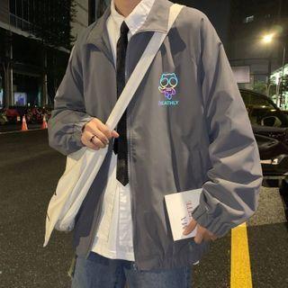 Reflective Print Zip Jacket