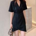 Short-sleeve Wrap Blazer Dress