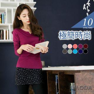 V-neck Long-sleeved Top