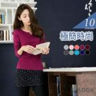 V-neck Long-sleeved Top