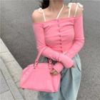Strappy Top / Long-sleeve Button T-shirt