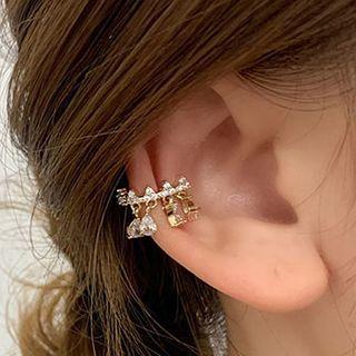 Faux Pearl Ear Cuff 1 Pair - Ear Cuff - Zircon - Gold - One Size