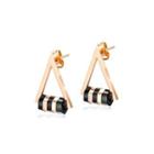 Fashion Personality Plated Rose Gold Geometric Triangle 316l Stainless Steel Stud Earrings Rose Gold - One Size