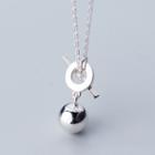 925 Sterling Silver Bead Pendant Necklace S925 Silver - As Shown In Figure - One Size