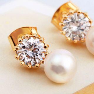 Natural Pearl Crystal Earrings