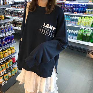 Lettering Pullover / Sleeveless Maxi Layered Dress