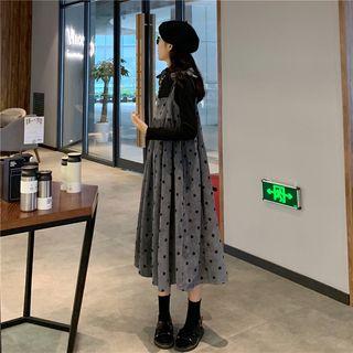 Midi Dotted Corduroy Jumper Dress