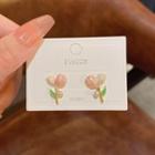 Tulip Glaze Faux Pearl Alloy Earring E5248 - 1 Pair - Gold - One Size