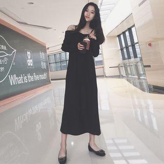 Cold Shoulder Midi Knit Dress