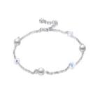 Simple 925 Sterling Silver Fashion Pearl Anklet Silver - One Size
