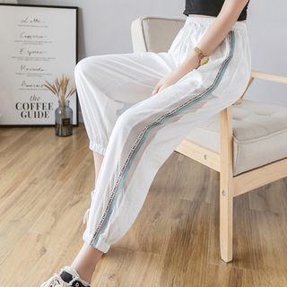 Lettering Mesh Panel Sweatpants