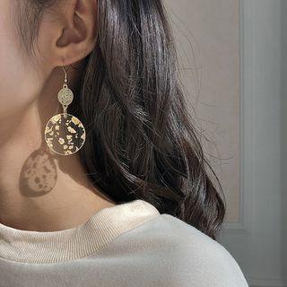 Clear Disc Hook Drop Earring / Clip-on Earring