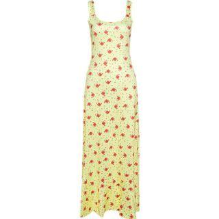 Spaghetti Strap Floral Maxi Bodycon Dress