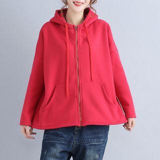 Cat Print Zip Hoodie